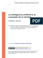 Destefano, Mariela (2004). La Inteligencia Artificial y La Conquista de Lo Mental