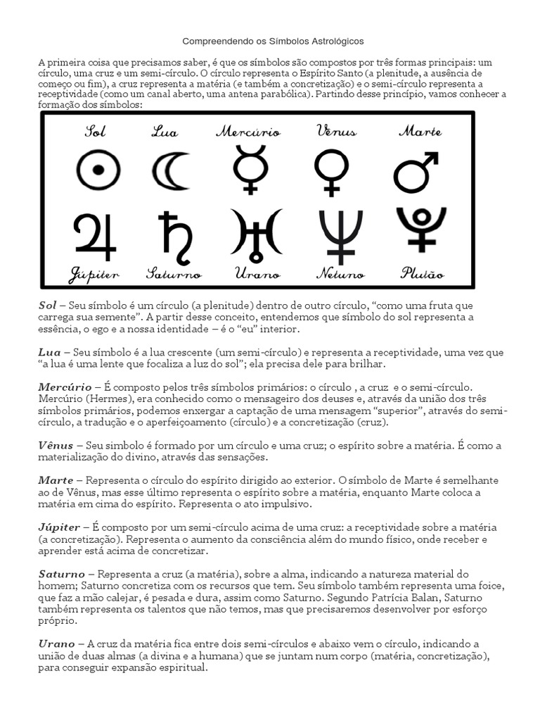 Compreendendo Os Símbolos Astrológicos | PDF | Espírito | Mente, image size:768x1024