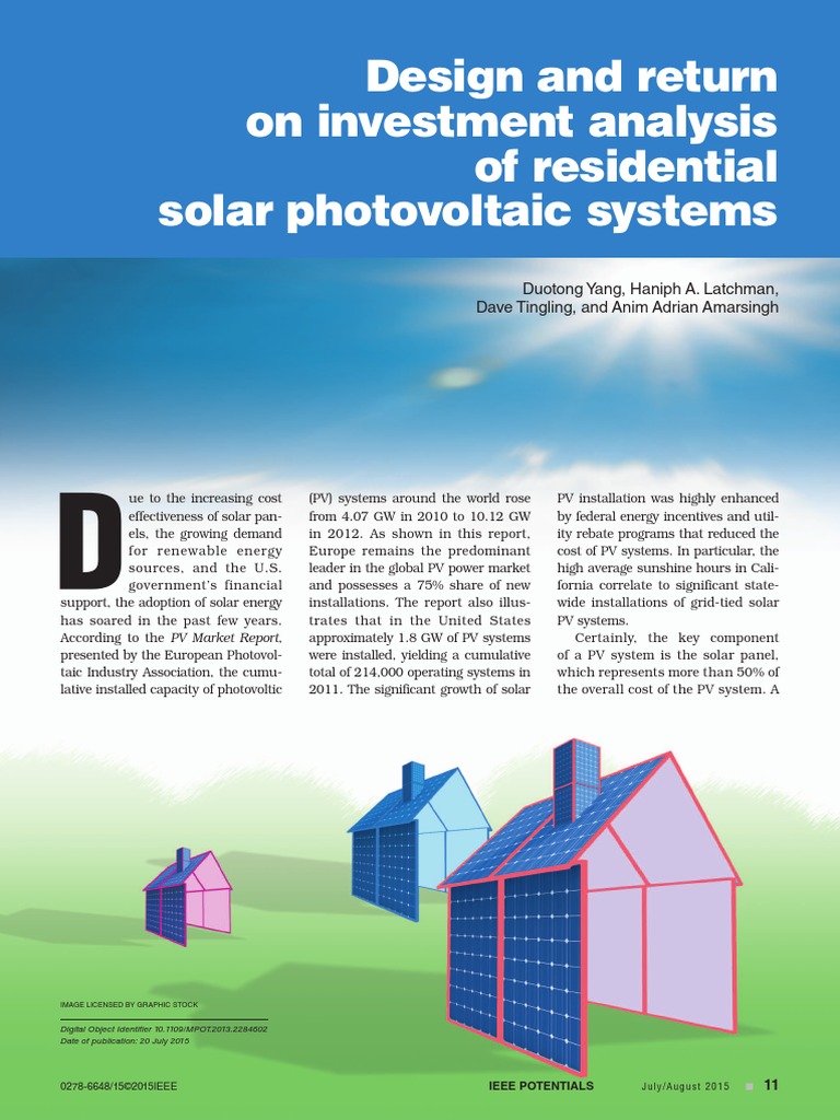Design And Return On Investment Analysis Of Residential Solar