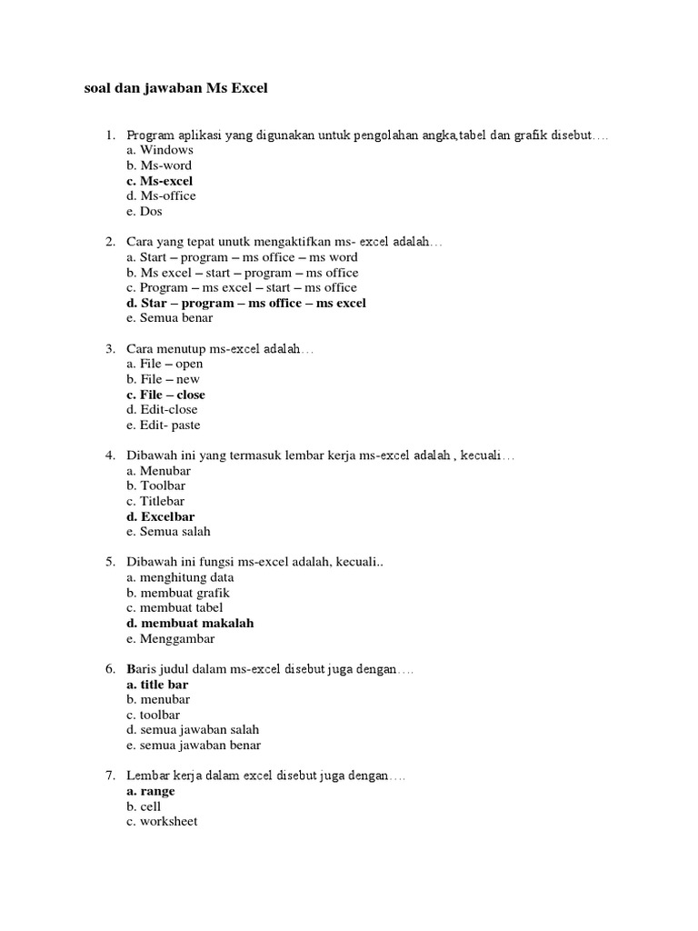 17++ Soal essay tentang microsoft excel ideas