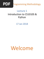 CS1010S Lecture 01 - Introduction