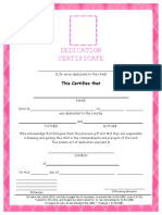 Certificate of Dedication