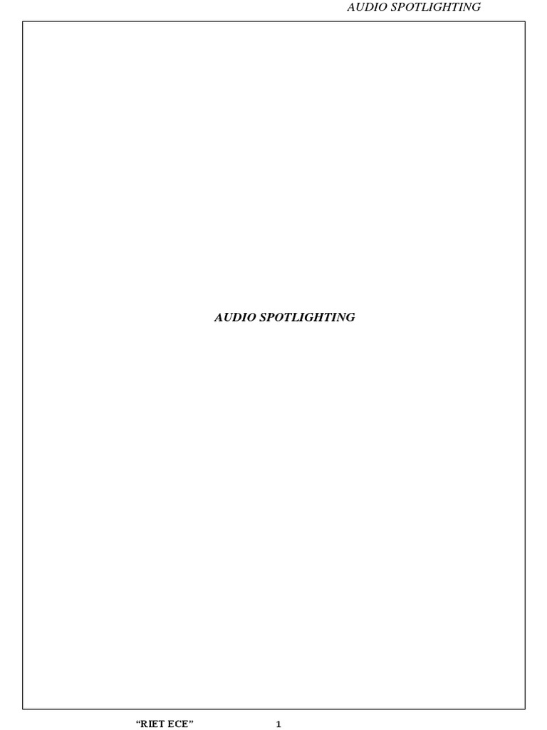 Audio Spot Report | PDF | Loudspeaker | Sound