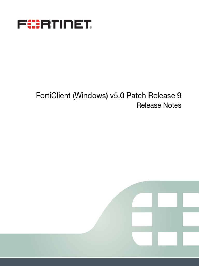 Forticlient v5.0.9 Windows Release Notes | PDF | Installation (Computer ...