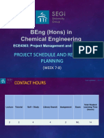 Project Schedule and Resource Planning: (WEEK 7-8)