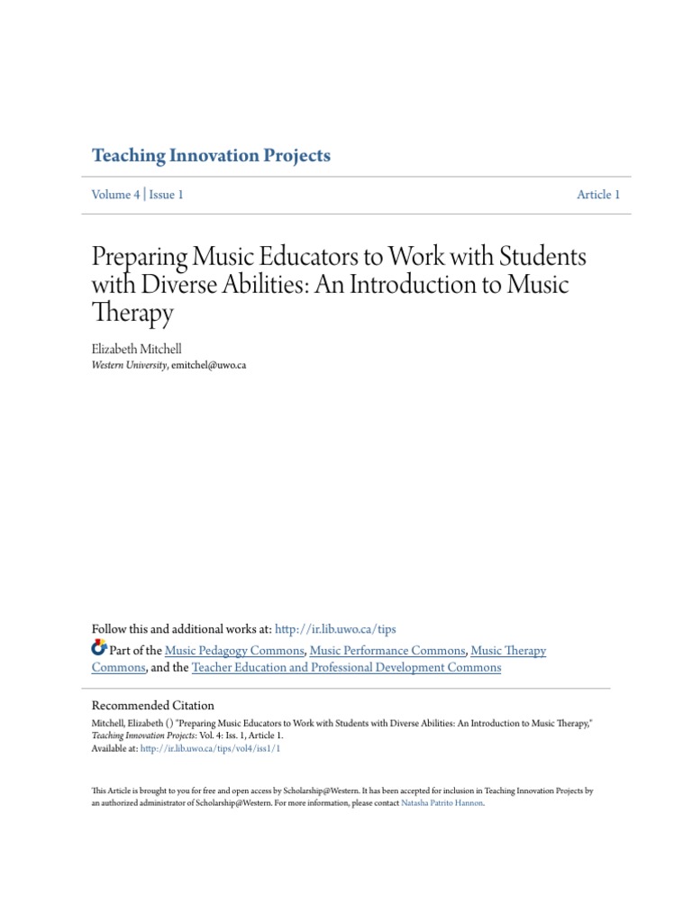 Intro to Music Therapy for Educators | PDF | Music Education ...