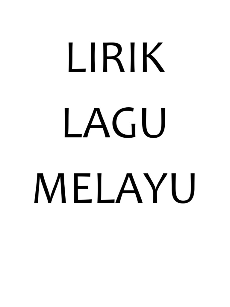 Lirik Lagu Melayu Pdf