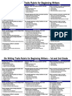 Six Writing Traits Rubric For Beginning Writers2