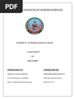 Lecture Method in Nursing Education 