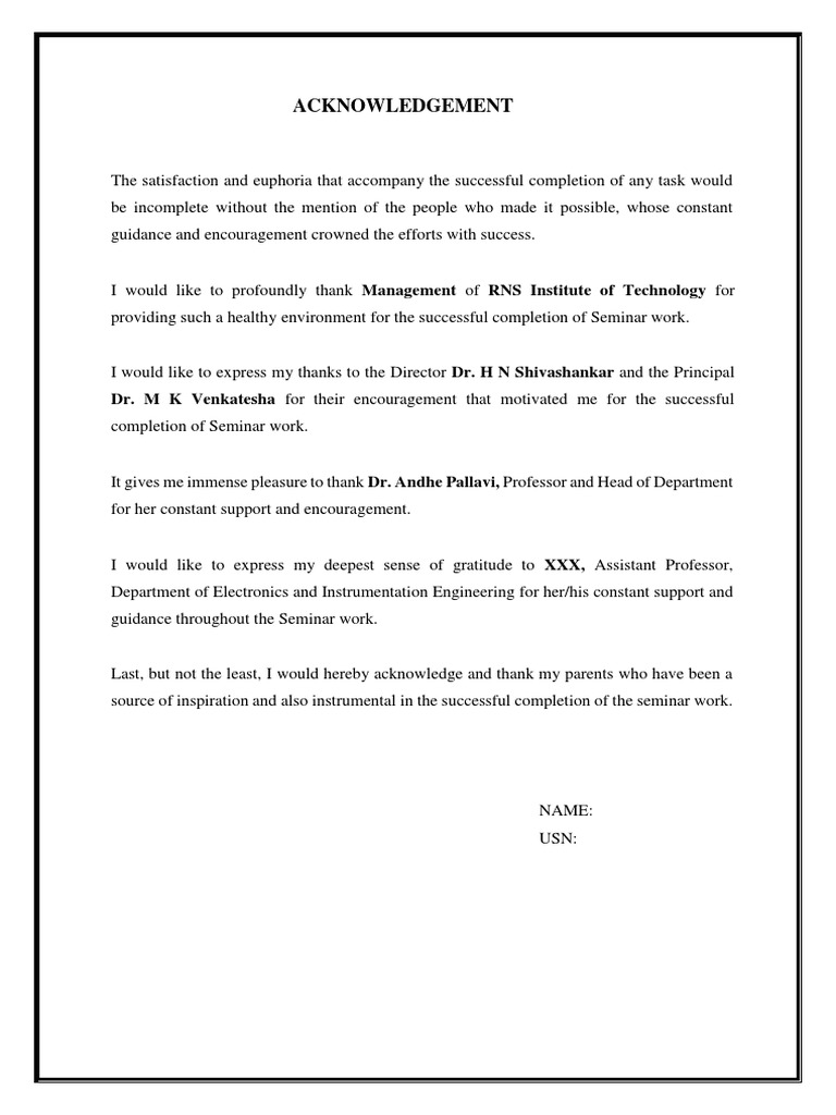 Acknowledgment for Seminar Completion | PDF