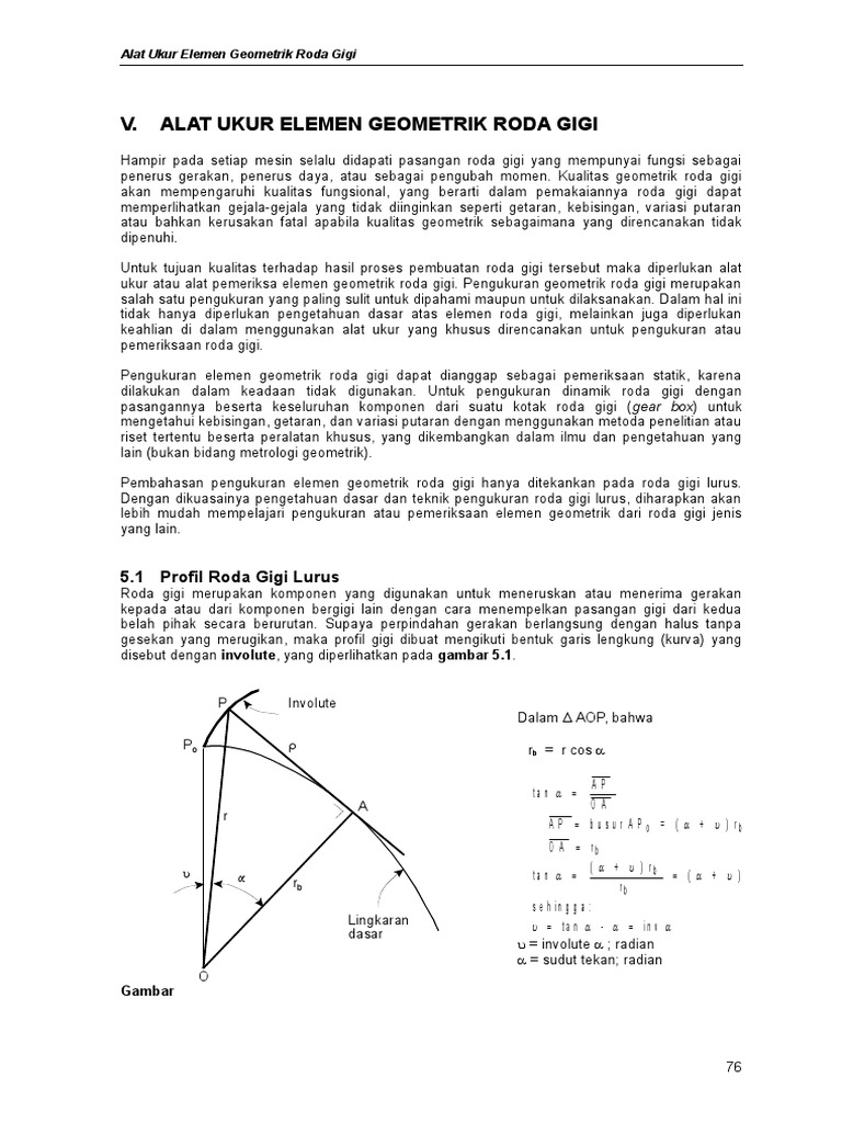 Alat Ukur Geometri Roda Gigi Lurus | PDF