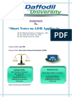 Assignment On Related Law in BD Used in ADR