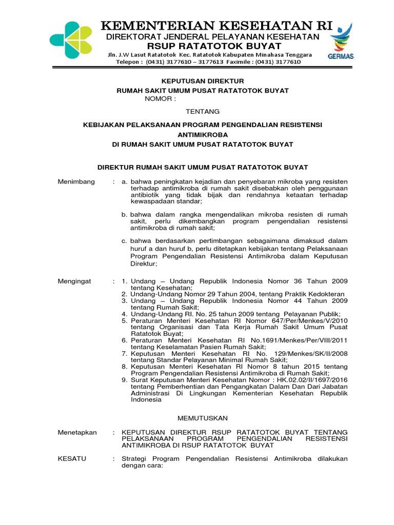 Kebijakan Pengendalian Resistensi Antimikroba | PDF | Kesehatan Holistik