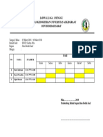 Jadwal Jaga 1 Minggu