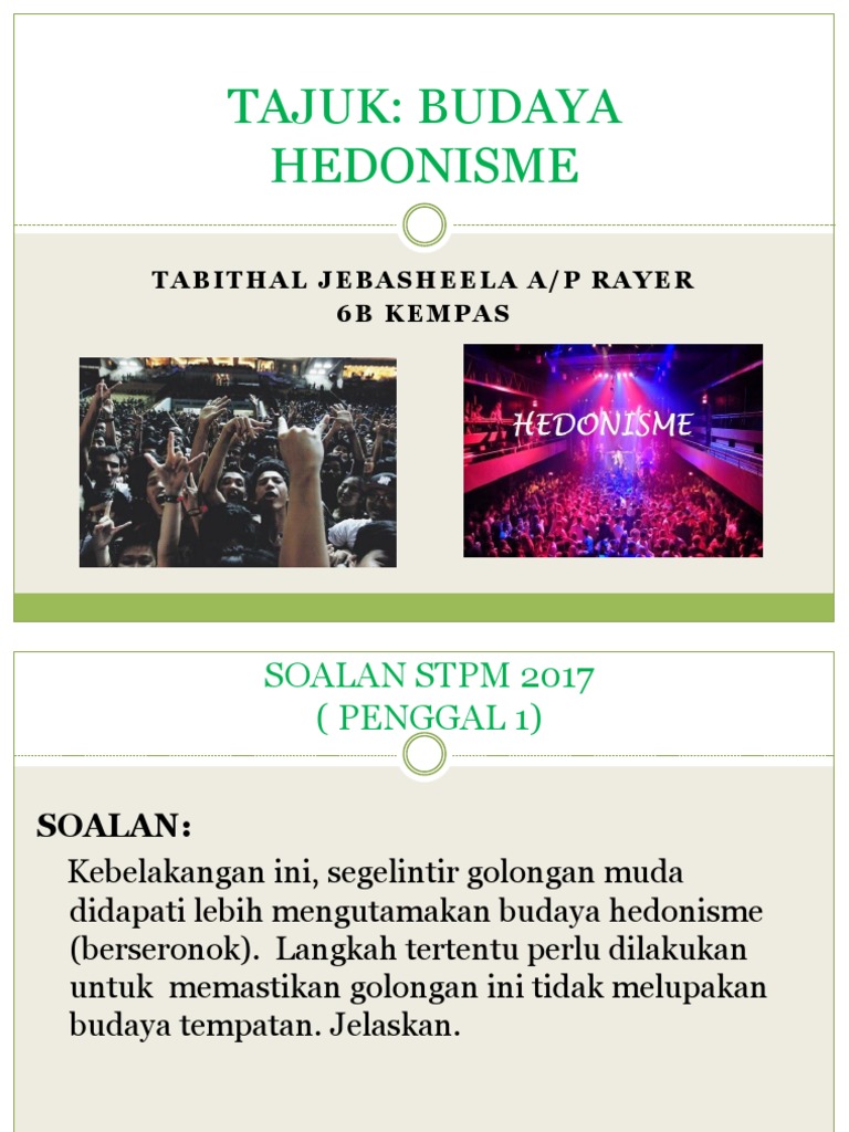 25 Tabithal Isu Budaya Hedonisme