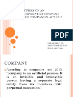Features of An Incorporated Company Under Companies Act