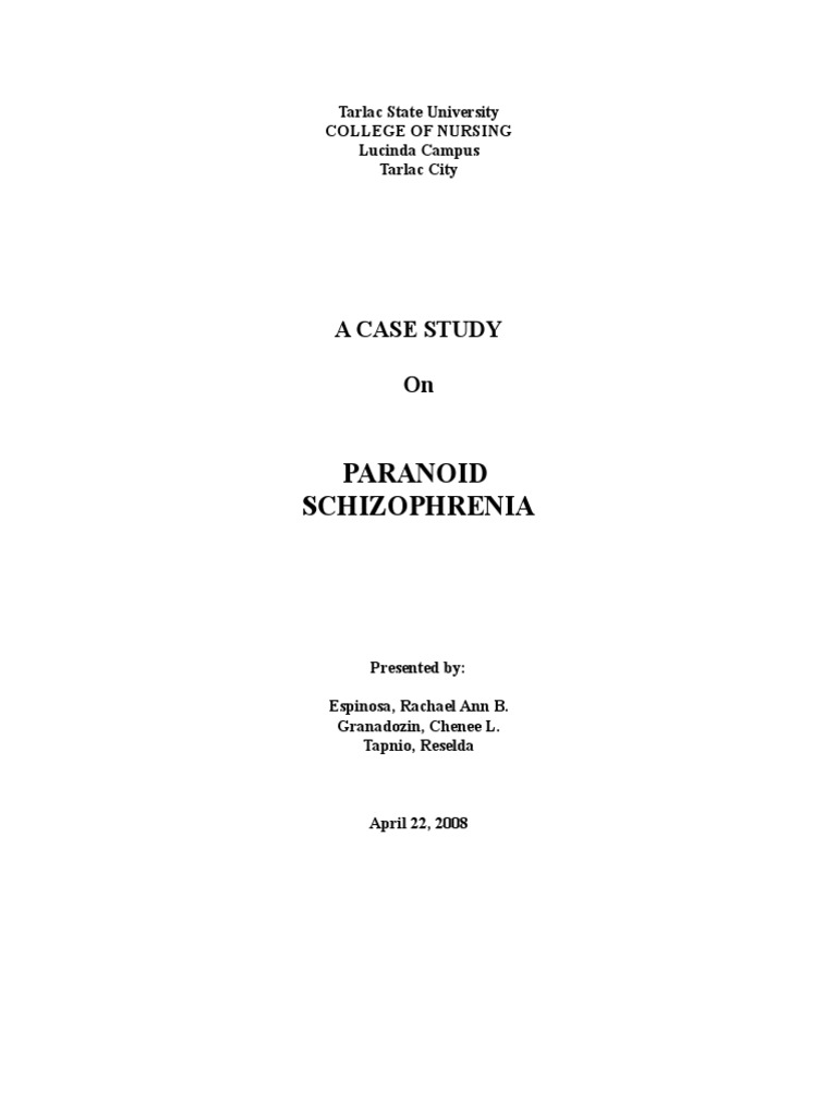 case study schizophrenia pdf