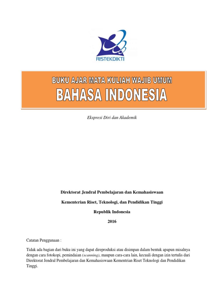 Buku Bahasa Indonesia Untuk Perguruan Tinggi Ristekdikti Pdf - Info