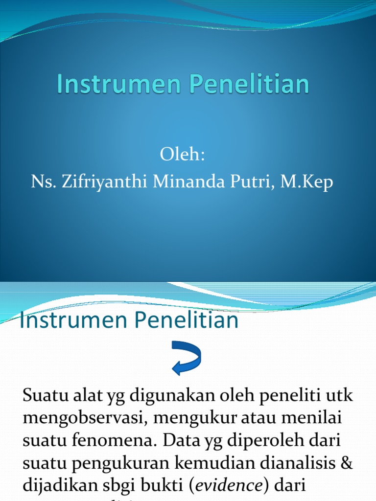 Jenis Instrumen Penelitian dan Pengembangannya | PDF