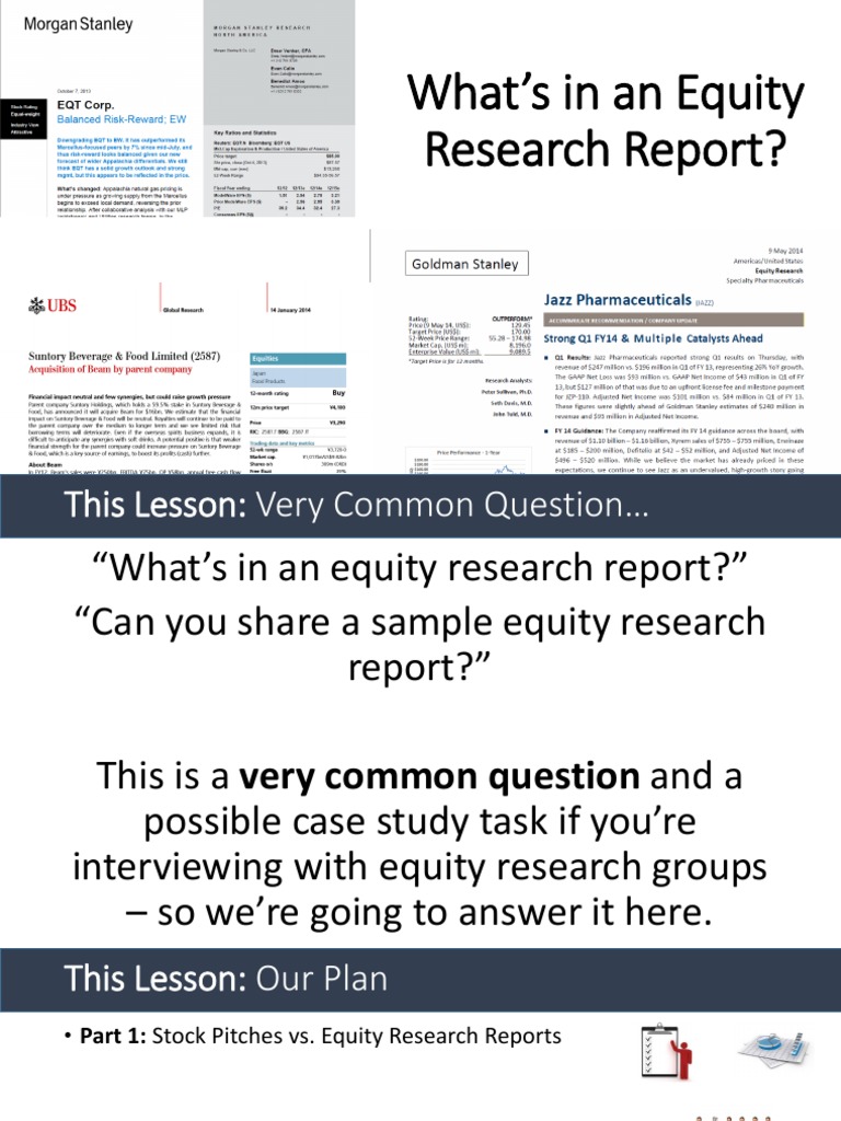Understanding Equity Research Reports | PDF | Stocks | Discounted Cash Flow