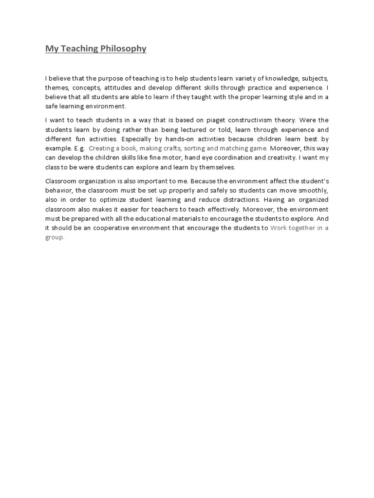 Teaching Philosphy Pdf