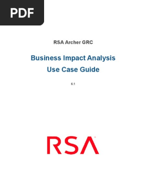 RSAArcher 6.1 Business Impact Analysis Guide