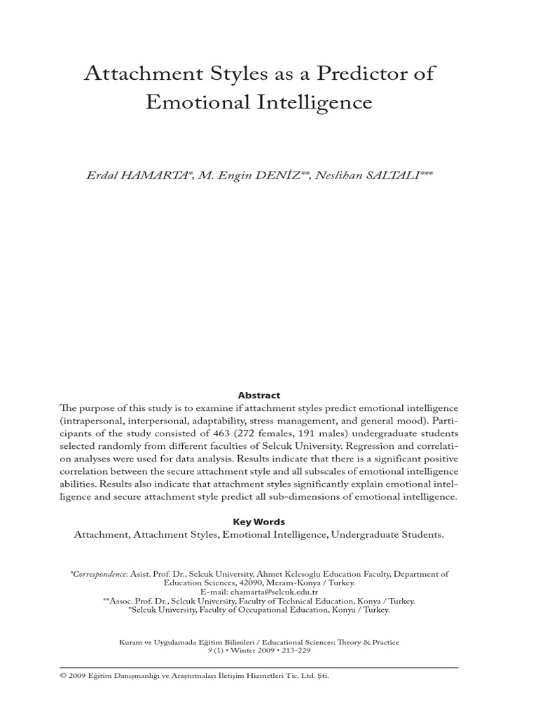 Eiattachment Styles | PDF | Attachment Theory | Emotional Intelligence
