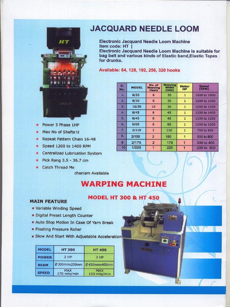 Electronic Jacquard Needle Loom Machine PDF | PDF