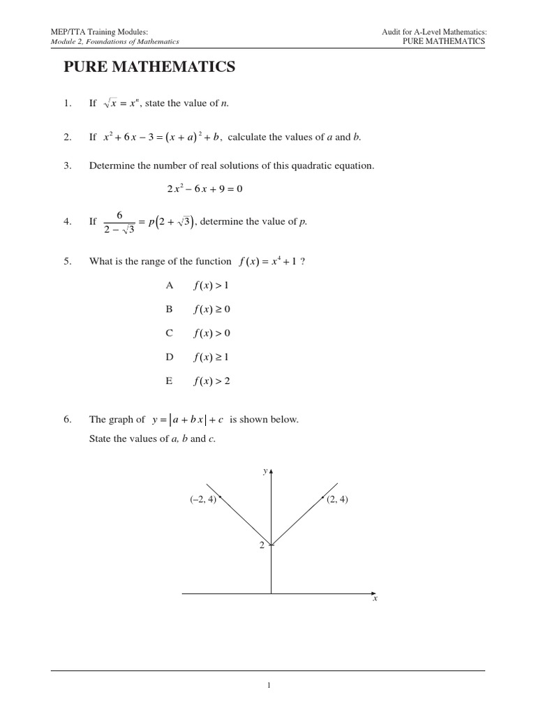 Pure Mathematics: Module 2, Foundations of Mathematics | PDF | Sine ...