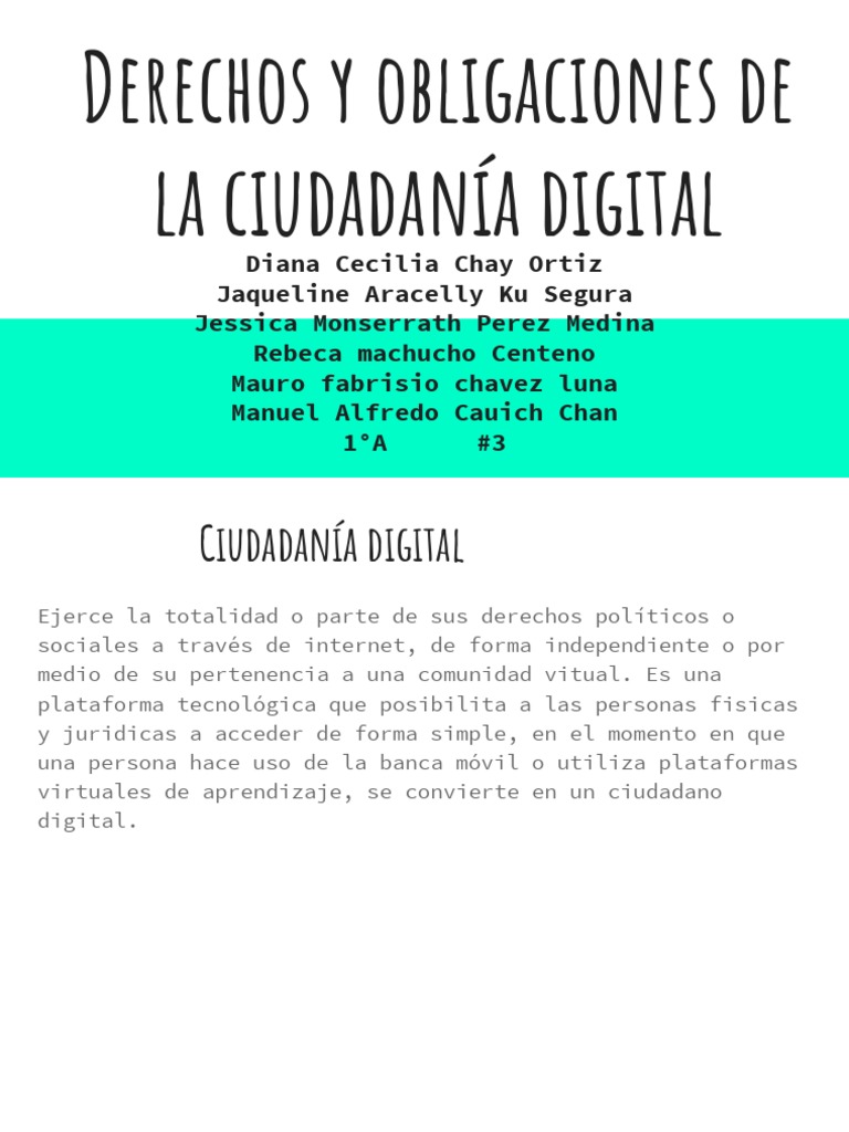 Derechos y Obligaciones de La Ciudadanía Digital