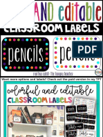 FREEClassroomDecorLabelsEditableBlackandWhiteOptions