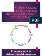 Elementos Del Programa Curricular Diversificado Del Área de Educación para El Trabajo