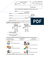 Examen Primer Corte - Inglés 2°