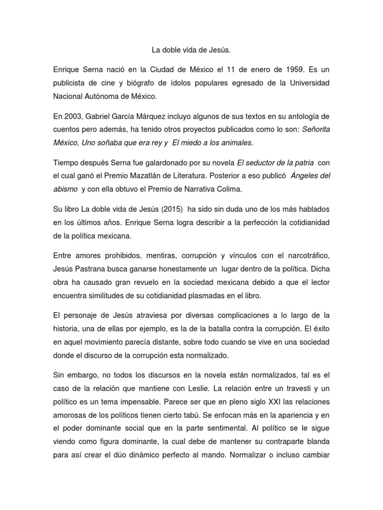 La Doble Vida de Jesús PDF México Gabriel García Márquez