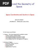 Vectors and The Geometry of Space