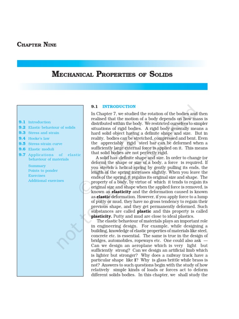 Mechanical Properties of Solids | PDF | Deformation (Engineering ...