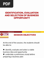 Identification, Evaluation and Selection of Business Opportunity