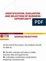 Identification, Evaluation and Selection of Business Opportunity