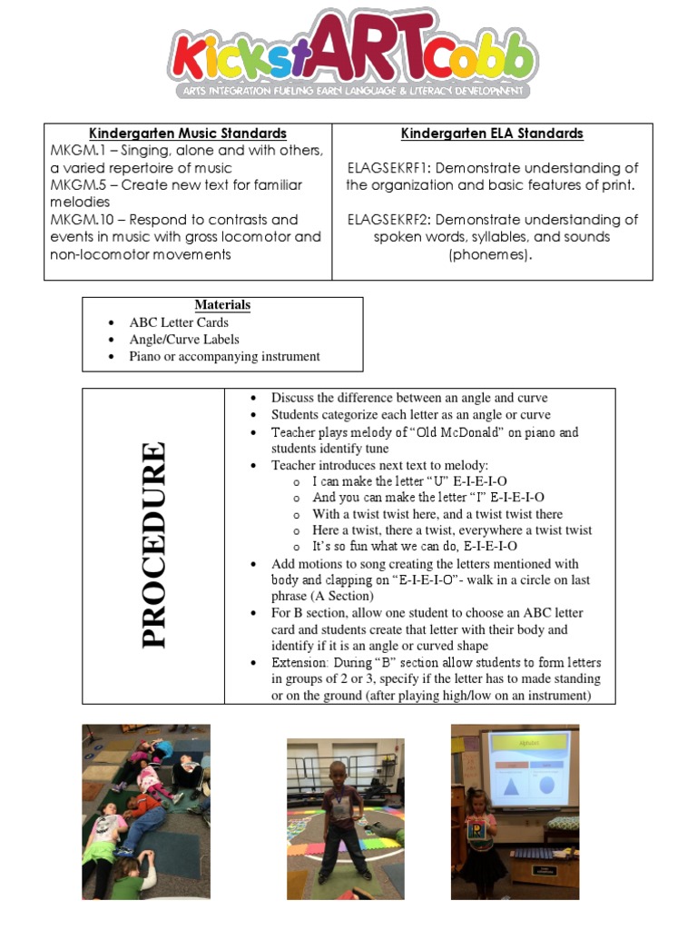Kindergarten Music and ELA Activities | PDF
