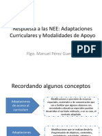 Respuesta A Las NEE: Adaptaciones Curriculares y Modalidades de Apoyo