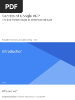 Secrets of Google VRP