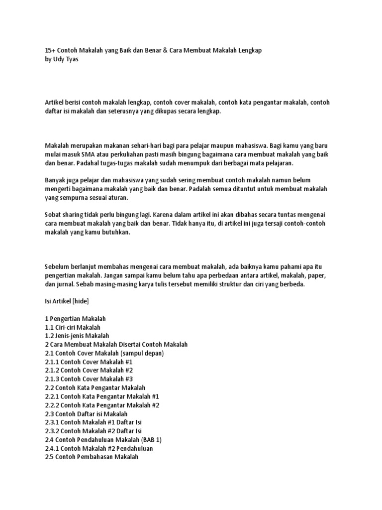 Contoh Kata Pengantar Yang Baik Dan Benar Untuk Makalah - Temukan Contoh