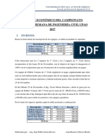 Informe económico del campeonato deportivo Semana de Ingeniería Civil UPAO 2017