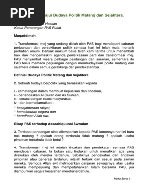Buku Pas Menerajui Budaya Politik Matang Dan Sejahtera Pdf