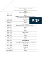 Class Schedule and Chapter Overview