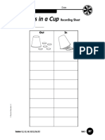 Counters in A Cup Recording Sheet