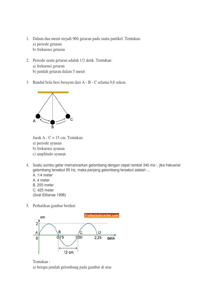 Soal Ipa Smp Materi Getaran Dan Gelombang