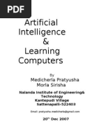 Artificial Intelligence & Learning Computers: Medicherla Pratyusha Morla Sirisha