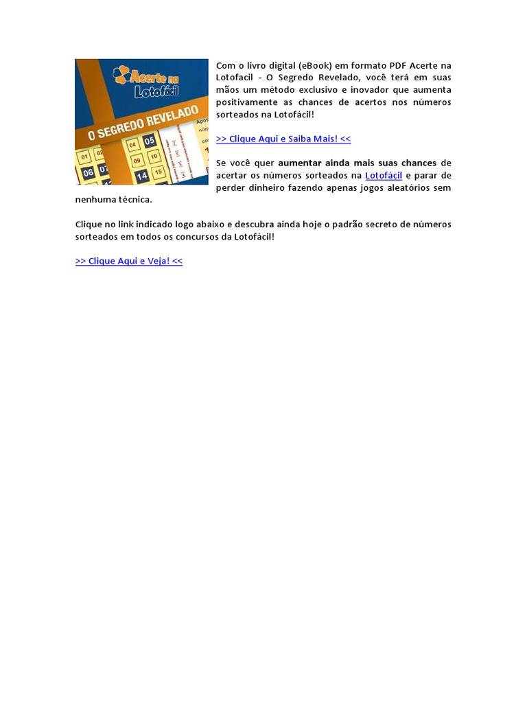 Lotofacil PDF, PDF, Bancos