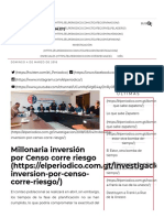 Millonaria inversión Censo Guatemala riesgo